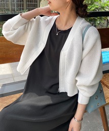 COLLAGE GALLARDAGALANTE | シアーワッフルカーデ(カーディガン/ボレロ)