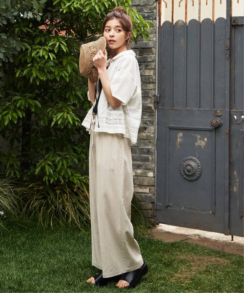 LBC（エルビーシー）の「こま編みフラワーバケットハット（ハット・レディース・キャメル/グレー・FREE）」の6枚目の写真