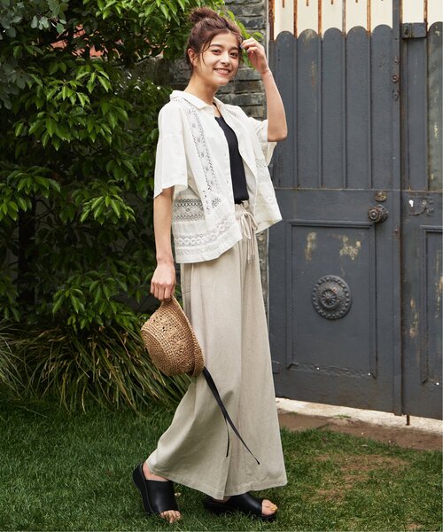 LBC（エルビーシー）の「こま編みフラワーバケットハット（ハット・レディース・キャメル/グレー・FREE）」の7枚目の写真