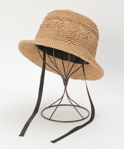 LBC（エルビーシー）の「こま編みフラワーバケットハット（ハット・レディース・キャメル/グレー・FREE）」の8枚目の写真