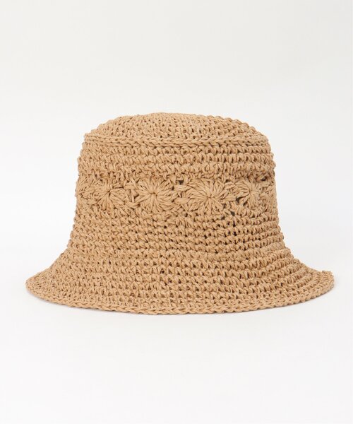 LBC（エルビーシー）の「こま編みフラワーバケットハット（ハット・レディース・キャメル/グレー・FREE）」の9枚目の写真