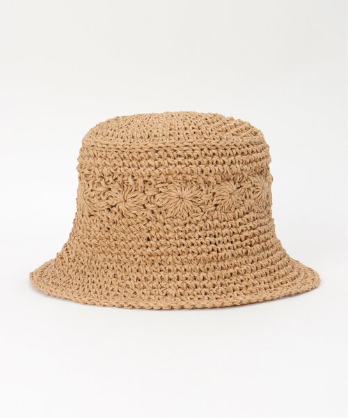 LBC（エルビーシー）の「こま編みフラワーバケットハット（ハット・レディース・キャメル/グレー・FREE）」の10枚目の写真