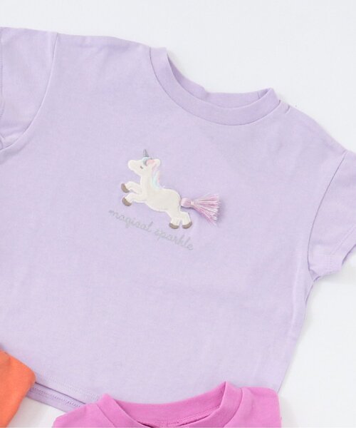 apres les cours(アプレレクール)の「【カラバリ豊富12色展開】バラエティモチーフTシャツ(Tシャツ/カットソー・キッズ・ネイビー/レッド/アイボリー/ミント/オレンジ/レインボー/ドット/ラベンダー/サックスブルー/イエロー/ローズ/その他2・100/110/120/140/80/90/130)」の5枚目の写真