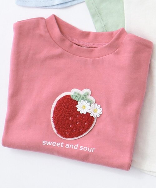 apres les cours(アプレレクール)の「【カラバリ豊富12色展開】バラエティモチーフTシャツ(Tシャツ/カットソー・キッズ・ネイビー/レッド/アイボリー/ミント/オレンジ/レインボー/ドット/ラベンダー/サックスブルー/イエロー/ローズ/その他2・100/110/120/140/80/90/130)」の7枚目の写真