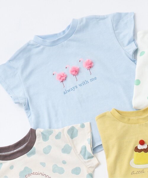 apres les cours(アプレレクール)の「【カラバリ豊富12色展開】バラエティモチーフTシャツ(Tシャツ/カットソー・キッズ・ネイビー/レッド/アイボリー/ミント/オレンジ/レインボー/ドット/ラベンダー/サックスブルー/イエロー/ローズ/その他2・100/110/120/140/80/90/130)」の4枚目の写真