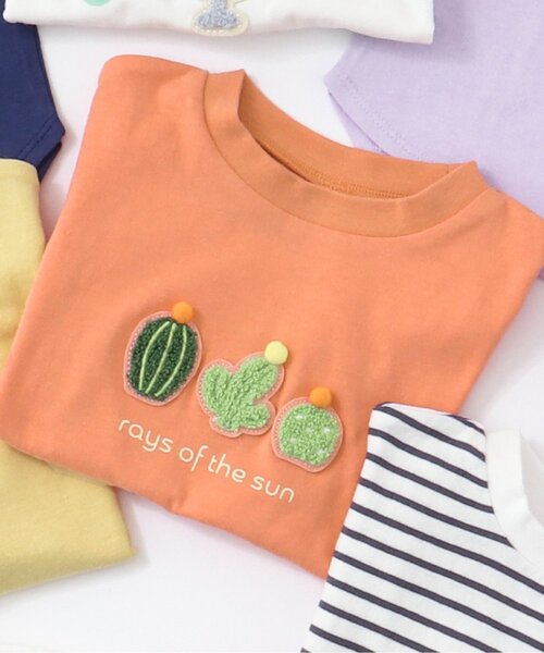 apres les cours(アプレレクール)の「【カラバリ豊富12色展開】バラエティモチーフTシャツ(Tシャツ/カットソー・キッズ・ネイビー/レッド/アイボリー/ミント/オレンジ/レインボー/ドット/ラベンダー/サックスブルー/イエロー/ローズ/その他2・100/110/120/140/80/90/130)」の9枚目の写真