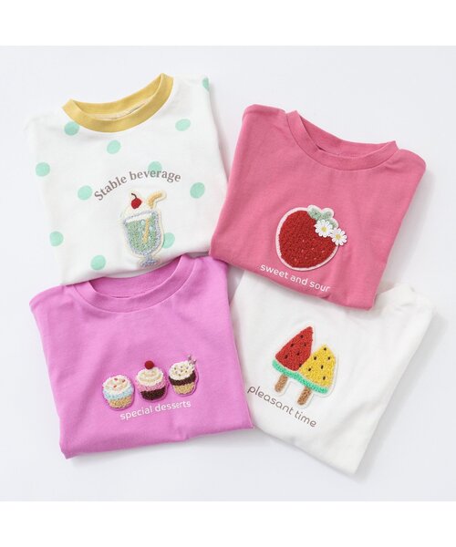 apres les cours(アプレレクール)の「【カラバリ豊富12色展開】バラエティモチーフTシャツ(Tシャツ/カットソー・キッズ・ネイビー/レッド/アイボリー/ミント/オレンジ/レインボー/ドット/ラベンダー/サックスブルー/イエロー/ローズ/その他2・100/110/120/140/80/90/130)」の15枚目の写真