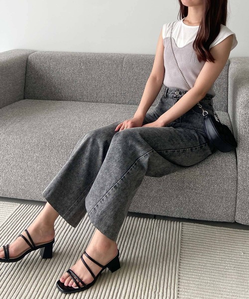 tシャツ コヒノールスムース ビスチェ風カットソー レディース TALLサイズ 〕 コヒノールスムース ビスチェ風カットソー（34
