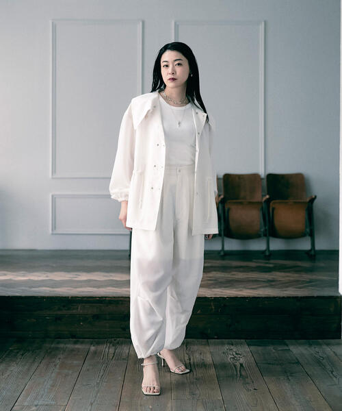 schott(ショット)の「【Women's】SchottxRUMBLE RED/ショット×ランブルレッド/CHIFFON SNOW PARKA/シフォン スノーパーカー(シャツ/ブラウス・レディース・ホワイト系2/ブラック・F)」の9枚目の写真
