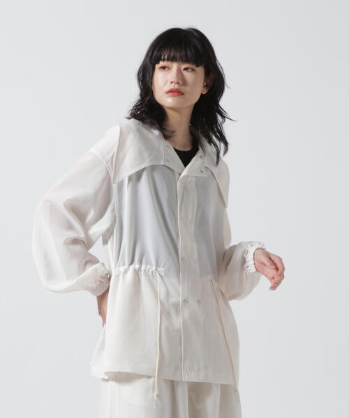 schott(ショット)の「【Women's】SchottxRUMBLE RED/ショット×ランブルレッド/CHIFFON SNOW PARKA/シフォン スノーパーカー(シャツ/ブラウス・レディース・ホワイト系2/ブラック・F)」の7枚目の写真