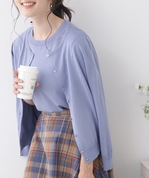 couture brooch | 【UVカット/接触冷感】ポイント透かし編みカーディガン(カーディガン/ボレロ)