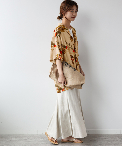 TWO PALMS（トゥーパームス）の「《追加》【TWO PALMS / トゥーパームス】アロハシャツ（シャツ/ブラウス・レディース・ベージュ/オレンジ/ブルー・FREE）」の5枚目の写真