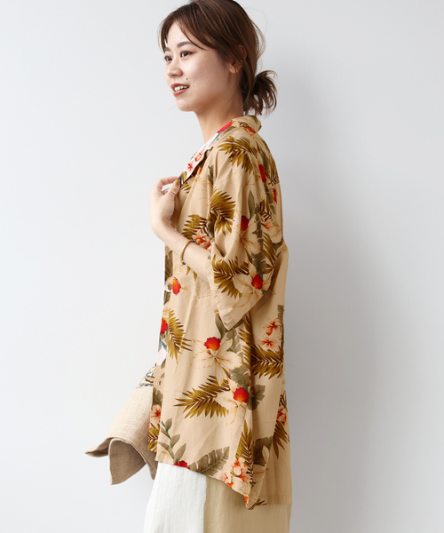 TWO PALMS（トゥーパームス）の「《追加》【TWO PALMS / トゥーパームス】アロハシャツ（シャツ/ブラウス・レディース・ベージュ/オレンジ/ブルー・FREE）」の8枚目の写真