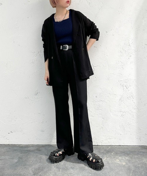 apres jour mignon（アプレジュールミニョン）の「２WAYラメニットタンクトップ【ZOZOTOWN限定アイテム】（タンクトップ・レディース・オフホワイト/ブラック/ブルー・X-LARGE/フリー）」の16枚目の写真