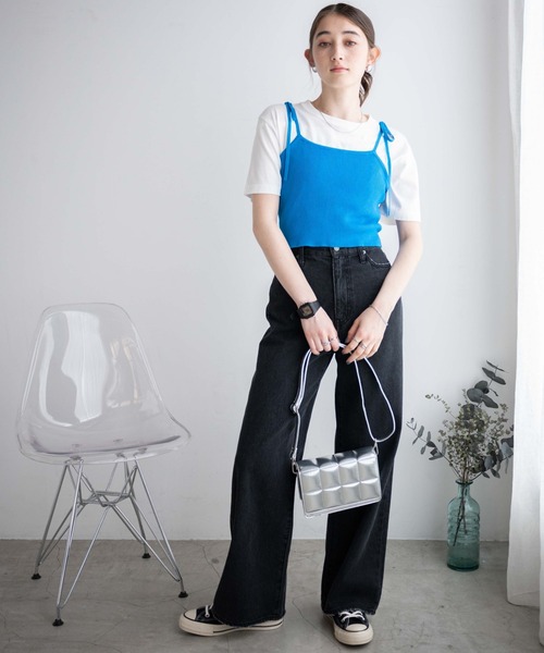 ヴィヴィアンウエストウッド ニットビスチェ キャミソール オーヴ刺繍 ブルー ヴィヴィアンウエストウッド ニットビスチェ キャミソール