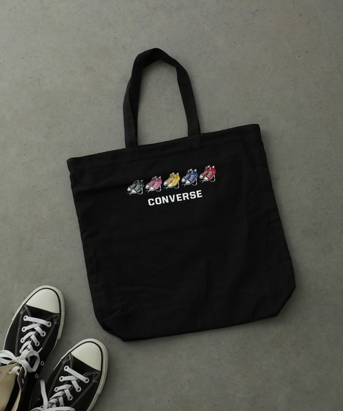 CONVERSE(コンバース)の「CONVERSE FIVE SHOES PRINT TOTE BAG(トートバッグ・メンズ・ホワイト/ブラック・FREE)」の1枚目の写真