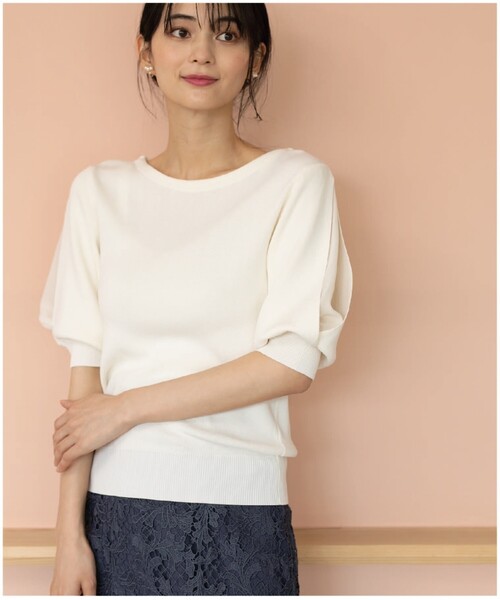 ドライタッチデザインスリーブニット【接触冷感/洗濯機洗い可】