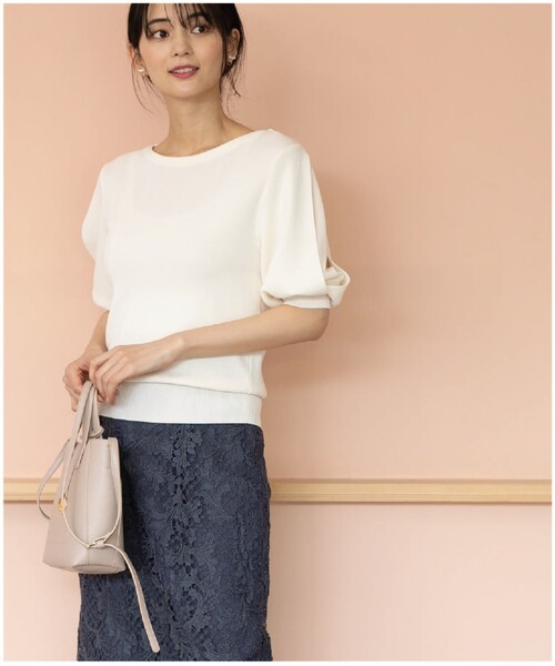 ドライタッチデザインスリーブニット【接触冷感/洗濯機洗い可】