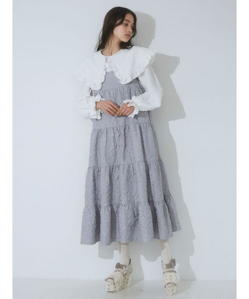 merry jenny（メリージェニー）の「rumpleティアードキャミワンピース（ワンピース・レディース・ブラック/ラベンダー/ベージュ・FREE）」の15枚目の写真