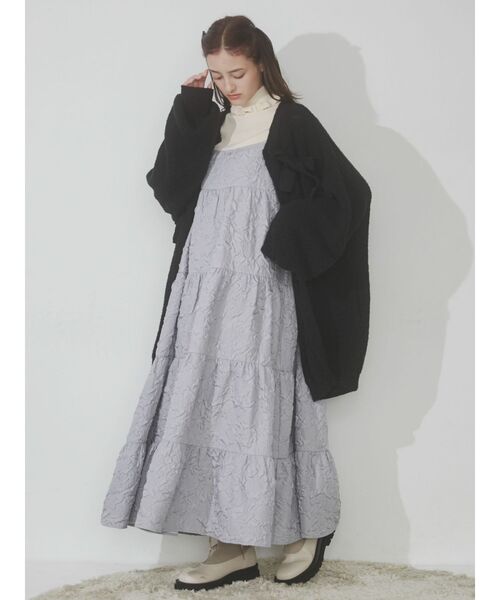 merry jenny（メリージェニー）の「rumpleティアードキャミワンピース（ワンピース・レディース・ブラック/ラベンダー/ベージュ・FREE）」の21枚目の写真