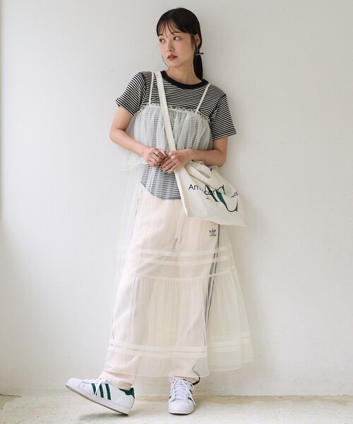 FREAK'S STORE（フリークスストア）の「チュールフリルワンピース / シアーワンピース（ワンピース・レディース・ブラック/オフホワイト/ベージュ・ﾌﾘ-）」の2枚目の写真