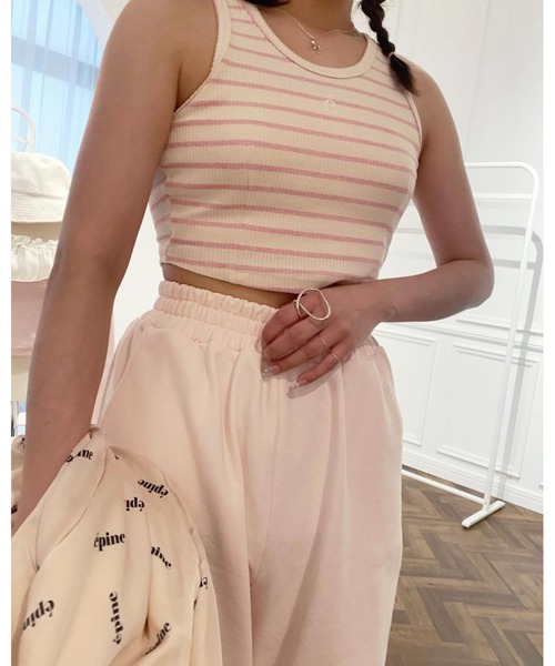 epine（エピヌ）の「e cup in tank top （5color）（タンクトップ・レディース・グレー/ピンク/ブラック/ネイビー/ホワイト・FREE）」の20枚目の写真