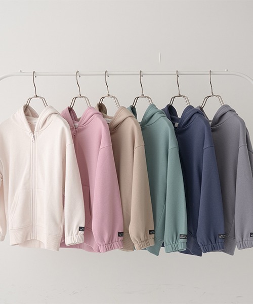 b・ROOM(ビールーム)の「【万能アイテム】ドロップシンプルジップパーカ(Tシャツ/カットソー・キッズ・ネイビー/チャコール/ピンク/モスグリーン/アイボリー/ベージュ・150cm/140cm/110cm/100cm/120cm/130cm)」の22枚目の写真