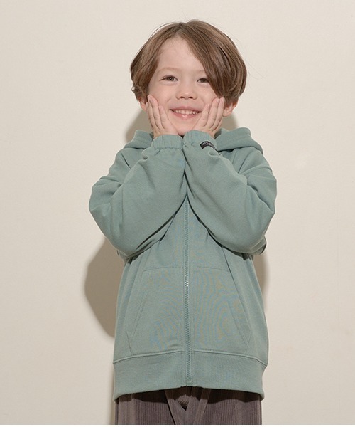 b・ROOM(ビールーム)の「【万能アイテム】ドロップシンプルジップパーカ(Tシャツ/カットソー・キッズ・ネイビー/チャコール/ピンク/モスグリーン/アイボリー/ベージュ・150cm/140cm/110cm/100cm/120cm/130cm)」の18枚目の写真