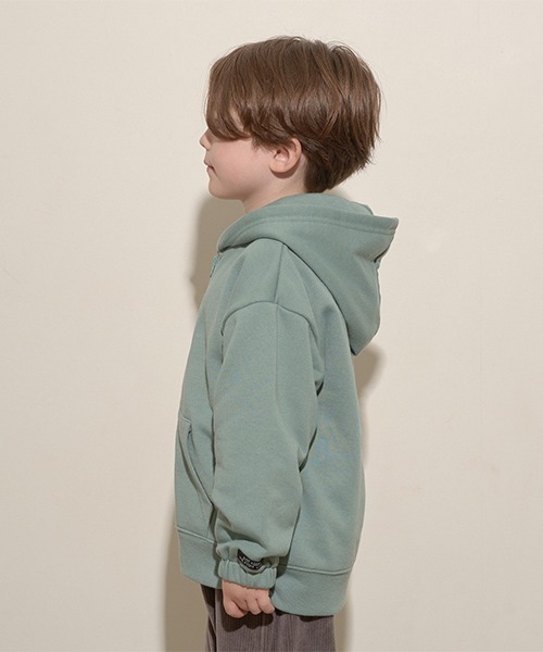 b・ROOM(ビールーム)の「【万能アイテム】ドロップシンプルジップパーカ(Tシャツ/カットソー・キッズ・ネイビー/チャコール/ピンク/モスグリーン/アイボリー/ベージュ・150cm/140cm/110cm/100cm/120cm/130cm)」の19枚目の写真