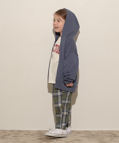 b・ROOM(ビールーム)の「【万能アイテム】ドロップシンプルジップパーカ(Tシャツ/カットソー・キッズ・ネイビー/チャコール/ピンク/モスグリーン/アイボリー/ベージュ・150cm/140cm/110cm/100cm/120cm/130cm)」の21枚目の写真