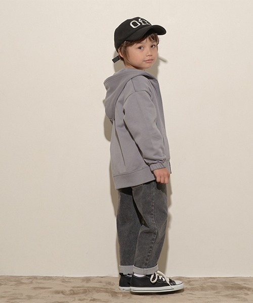 b・ROOM(ビールーム)の「【万能アイテム】ドロップシンプルジップパーカ(Tシャツ/カットソー・キッズ・ネイビー/チャコール/ピンク/モスグリーン/アイボリー/ベージュ・150cm/140cm/110cm/100cm/120cm/130cm)」の12枚目の写真