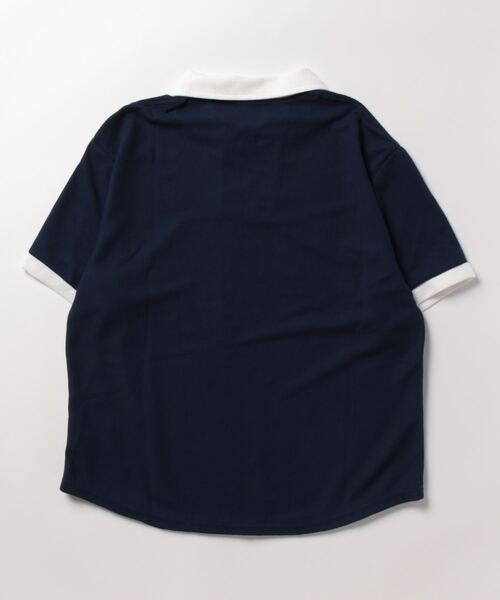 nemne store(ネンネストア)の「《Delfy》ワッフルポロハーフジップ(ポロシャツ・レディース・ネイビー/オフホワイト・フリー)」の11枚目の写真