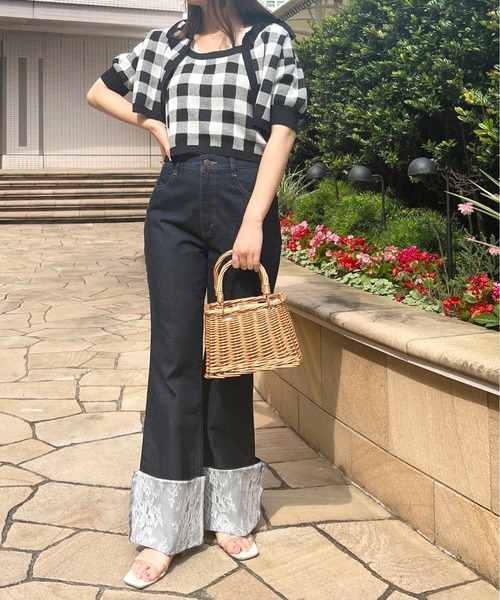 apres jour(アプレジュール)の「チェックニットアンサンブル【ZOZOTOWN限定アイテム】(アンサンブル・レディース・ブラック/ピンク/レッド/ブルー・X-LARGE/フリー)」の10枚目の写真