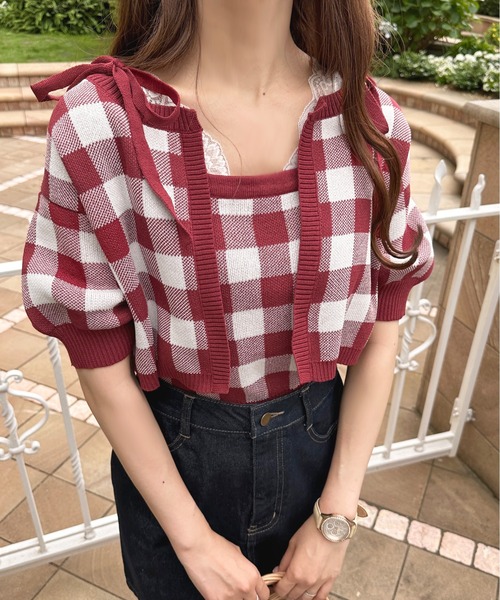 ランダムチェックアンサンブルトップス　Fサイズ ランダムチェックアンサンブルトップス Fサイズ ランダムチェック
