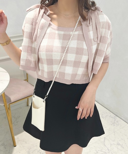 ランダムチェックアンサンブルトップス　Fサイズ apres jour（アプレジュール）の「チェックニットアンサンブル