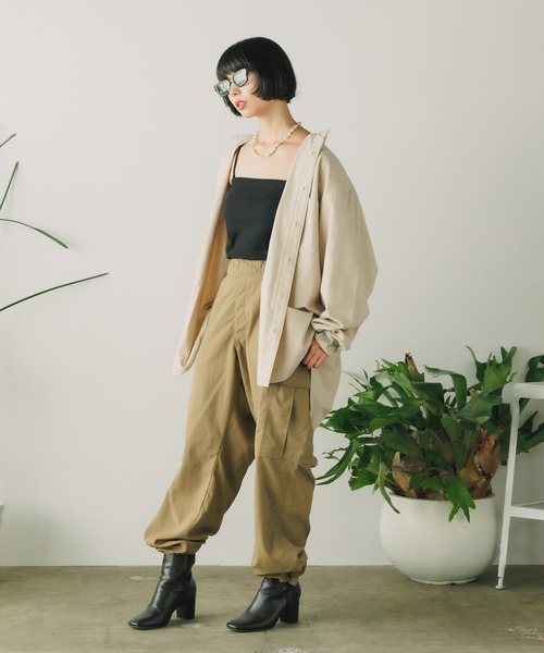 PARROTT CANVAS(パロットキャンバス)の「PARROTT CANVAS/パロットキャンバス PCM BUTTON DOWN SHIRT-TWILL ボタンダウンシャツ(シャツ/ブラウス・レディース・ベージュ・M)」の6枚目の写真