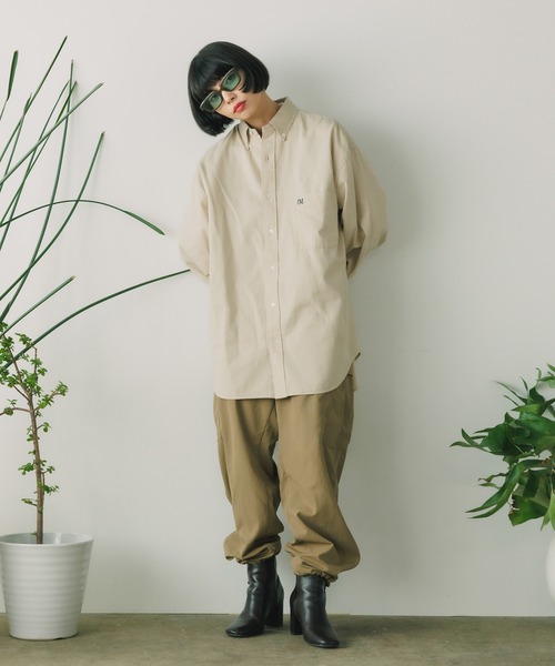 PARROTT CANVAS(パロットキャンバス)の「PARROTT CANVAS/パロットキャンバス PCM BUTTON DOWN SHIRT-TWILL ボタンダウンシャツ(シャツ/ブラウス・レディース・ベージュ・M)」の5枚目の写真