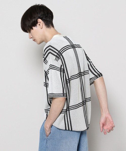 3.3 Field Trip （3.3フィールドトリップ）の「3.3 Field Trip／チェックカーデガン 2976943（カーディガン/ボレロ・メンズ・ブラック/ライトブルー/ホワイト・FREE）」の19枚目の写真