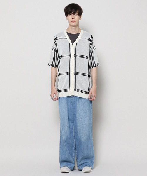 3.3 Field Trip （3.3フィールドトリップ）の「3.3 Field Trip／チェックカーデガン 2976943（カーディガン/ボレロ・メンズ・ブラック/ライトブルー/ホワイト・FREE）」の21枚目の写真