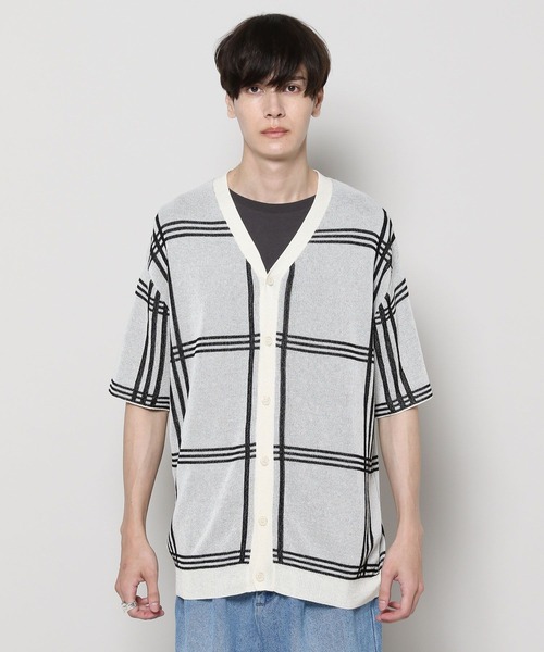 3.3 Field Trip （3.3フィールドトリップ）の「3.3 Field Trip／チェックカーデガン 2976943（カーディガン/ボレロ・メンズ・ブラック/ライトブルー/ホワイト・FREE）」の22枚目の写真