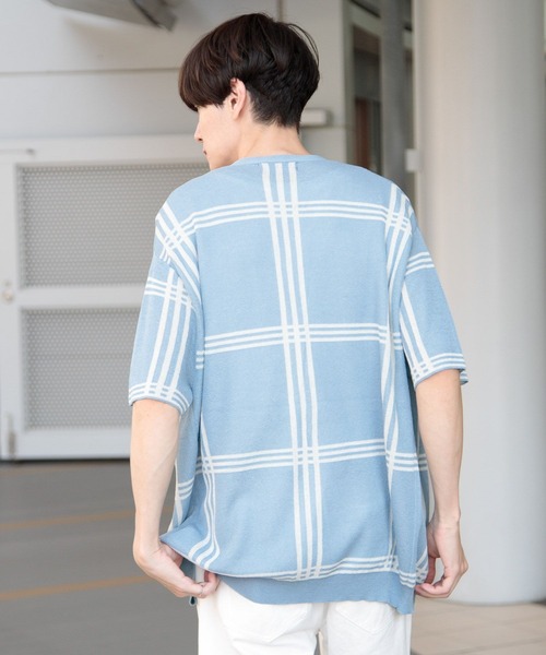 3.3 Field Trip （3.3フィールドトリップ）の「3.3 Field Trip／チェックカーデガン 2976943（カーディガン/ボレロ・メンズ・ブラック/ライトブルー/ホワイト・FREE）」の8枚目の写真