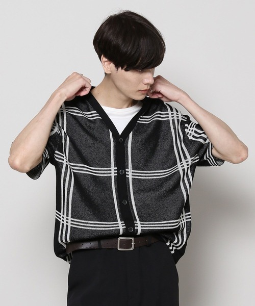 3.3 Field Trip （3.3フィールドトリップ）の「3.3 Field Trip／チェックカーデガン 2976943（カーディガン/ボレロ・メンズ・ブラック/ライトブルー/ホワイト・FREE）」の12枚目の写真