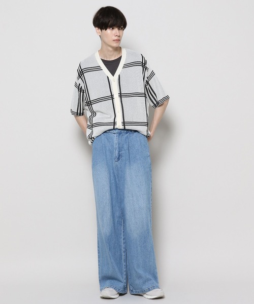 3.3 Field Trip （3.3フィールドトリップ）の「3.3 Field Trip／チェックカーデガン 2976943（カーディガン/ボレロ・メンズ・ブラック/ライトブルー/ホワイト・FREE）」の15枚目の写真