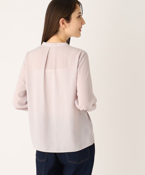 index(インデックス)の「◆バンドカラーラッフルフリルブラウス【防シワ/イージーアイロン/洗濯機洗い可】(シャツ/ブラウス・レディース・ピンク/ブラック系1/オフホワイト/チャコールグレー・36/38/40/42)」の17枚目の写真