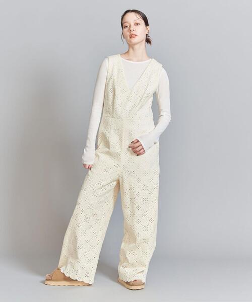 BEAUTY&YOUTH UNITED ARROWS（ビューティーアンドユースユナイテッドアローズ）の「コットンブレンドレース オールインワン（つなぎ/オールインワン・レディース・オフホワイト/その他9/ブラック・S/M）」の9枚目の写真