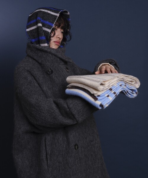 Firsthand（ファーストハンド）の「Firsthand/ファーストハンド マルチボーダーマフラー/マルチボーダーマフラー（マフラー・レディース・オフホワイト/サックスブルー/ピンク/ブラック・ONE SIZE）」の7枚目の写真