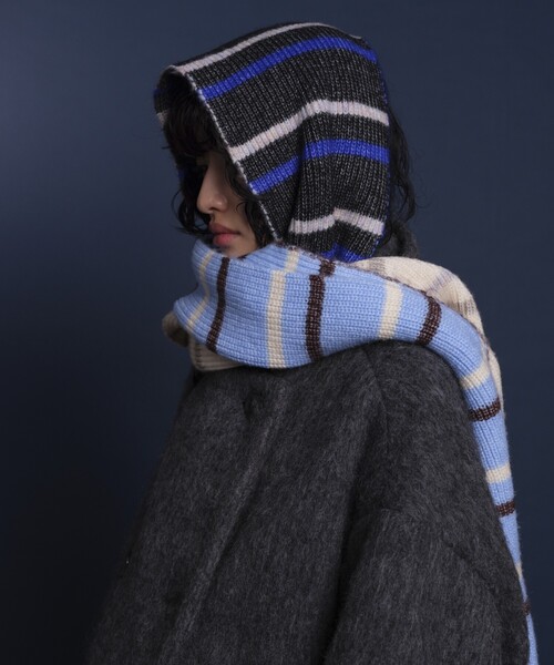 Firsthand（ファーストハンド）の「Firsthand/ファーストハンド マルチボーダーマフラー/マルチボーダーマフラー（マフラー・レディース・オフホワイト/サックスブルー/ピンク/ブラック・ONE SIZE）」の11枚目の写真