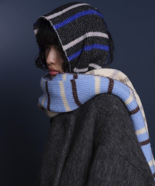 Firsthand（ファーストハンド）の「Firsthand/ファーストハンド マルチボーダーマフラー/マルチボーダーマフラー（マフラー・レディース・オフホワイト/サックスブルー/ピンク/ブラック・ONE SIZE）」の12枚目の写真