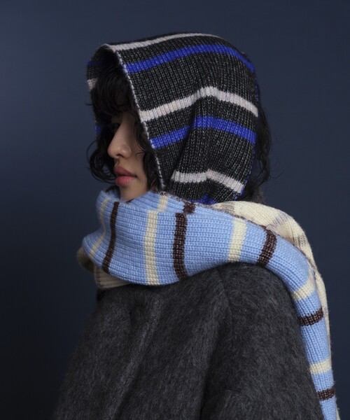 Firsthand（ファーストハンド）の「Firsthand/ファーストハンド マルチボーダーマフラー/マルチボーダーマフラー（マフラー・レディース・オフホワイト/サックスブルー/ピンク/ブラック・ONE SIZE）」の13枚目の写真