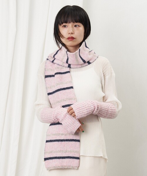 Firsthand（ファーストハンド）の「Firsthand/ファーストハンド マルチボーダーマフラー/マルチボーダーマフラー（マフラー・レディース・オフホワイト/サックスブルー/ピンク/ブラック・ONE SIZE）」の16枚目の写真